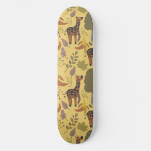 Giraffe naadloze gele ondergrond patroon persoonlijk skateboard