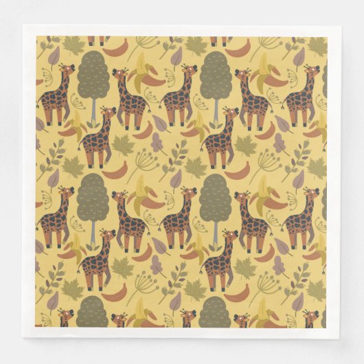 Giraffe naadloze gele ondergrond patroon servet (Voorkant)