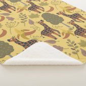Giraffe naadloze gele ondergrond patroon sherpa deken (3/4)
