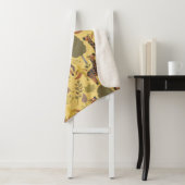 Giraffe naadloze gele ondergrond patroon sherpa deken (In situ)