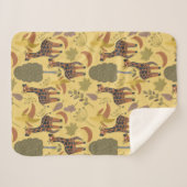 Giraffe naadloze gele ondergrond patroon sherpa deken (Voorkant (horizontaal))