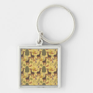 Giraffe naadloze gele ondergrond patroon sleutelhanger