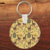 Giraffe naadloze gele ondergrond patroon sleutelhanger (Voorkant)