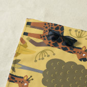 Giraffe naadloze gele ondergrond patroon strandlaken (In situ)