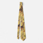 Giraffe naadloze gele ondergrond patroon stropdas (Achterkant)
