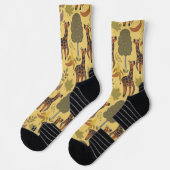 Giraffe naadloze gele ondergrondse ondergrondse om sokken (Links)