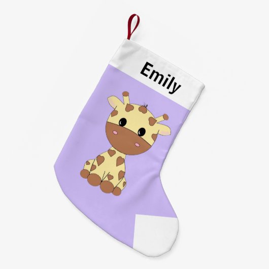 Giraffe Naam kerststaart Kleine Kerstsok (Voorkant (Hangend))
