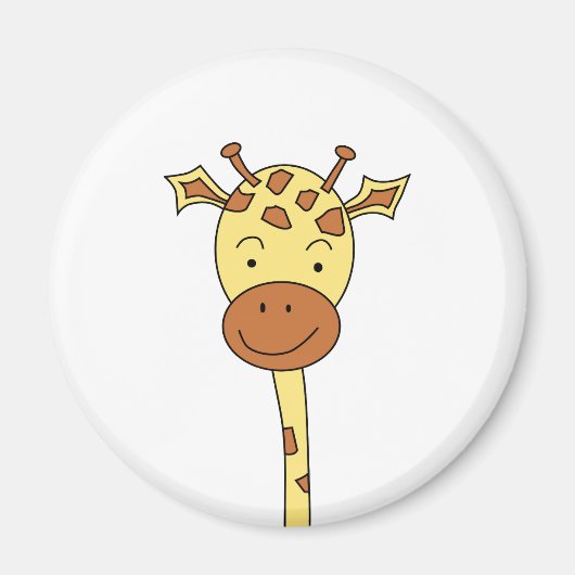 Giraffe naar voren gericht. Cartoon. Magneet (Voorkant)