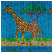 Giraffe - Natuurlijke Linnen Stof (Close Up)