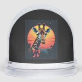 Giraffe Neck Like a Rollercoaster Run Funny Retro  Sneeuwbol (Voorkant)