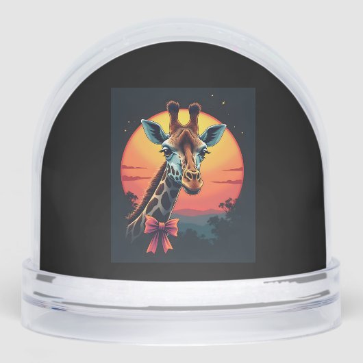 Giraffe Neck Like a Rollercoaster Run Funny Retro  Sneeuwbol (Voorkant)
