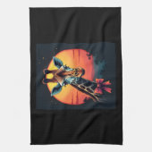 Giraffe Neck Like a Rollercoaster Run Funny Retro Theedoek (Verticaal)