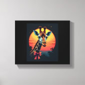 Giraffe nek als een rollercoaster Run Funny Retro Canvas Afdruk (Voorkant)