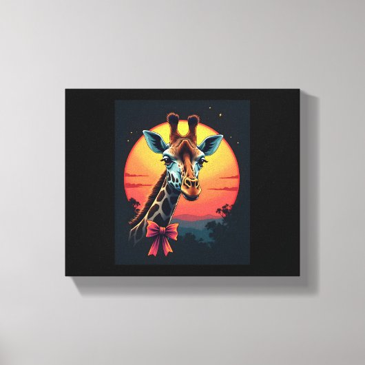 Giraffe nek als een rollercoaster Run Funny Retro Canvas Afdruk (Voorkant)