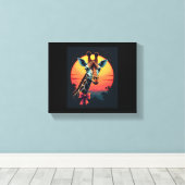 Giraffe nek als een rollercoaster Run Funny Retro Canvas Afdruk (Insitu (Houten vloer))