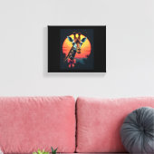 Giraffe nek als een rollercoaster Run Funny Retro Canvas Afdruk (Insitu (Woonkamer))