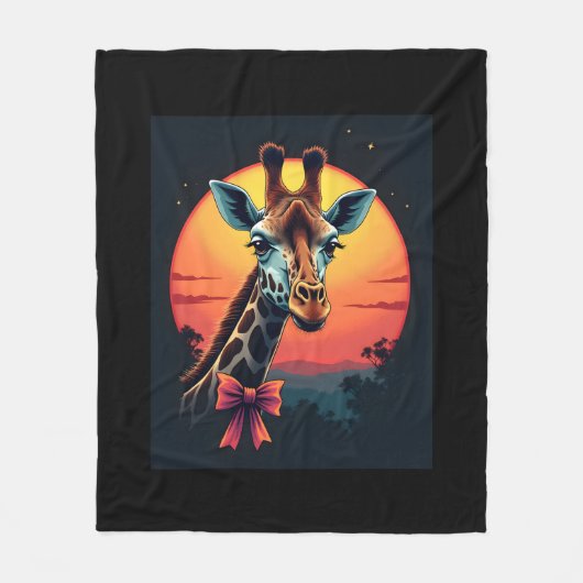 Giraffe nek als een rollercoaster Run Funny Retro Fleece Deken (Voorkant)