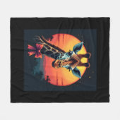Giraffe nek als een rollercoaster Run Funny Retro Fleece Deken (Voorkant (Horizontaal))