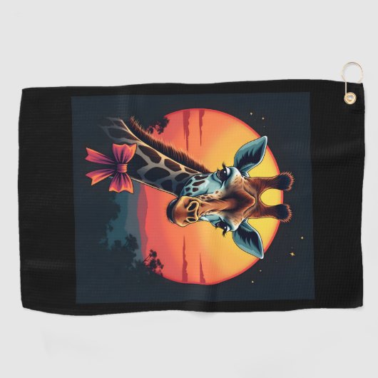 Giraffe nek als een rollercoaster Run Funny Retro Golfhanddoek (Horizontaal)
