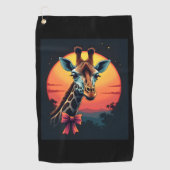 Giraffe nek als een rollercoaster Run Funny Retro Golfhanddoek (Voorkant)