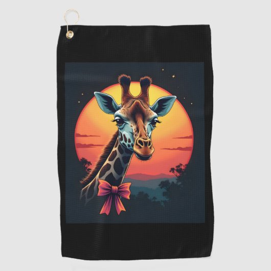 Giraffe nek als een rollercoaster Run Funny Retro Golfhanddoek (Voorkant)