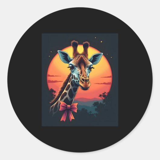 Giraffe nek als een rollercoaster Run Funny Retro Ronde Sticker (Voorkant)