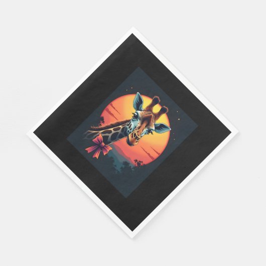 Giraffe nek als een rollercoaster Run Funny Retro Servet (Hoek)