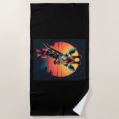 Giraffe nek als een rollercoaster Run Funny Retro Strandlaken (Voorkant)