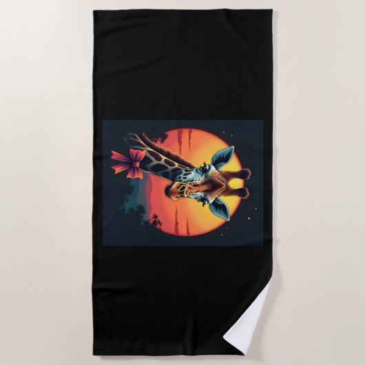 Giraffe nek als een rollercoaster Run Funny Retro Strandlaken (Voorkant)