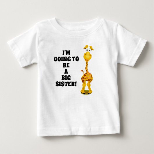 Giraffe New Baby Big Sister T Shirt (Voorkant)