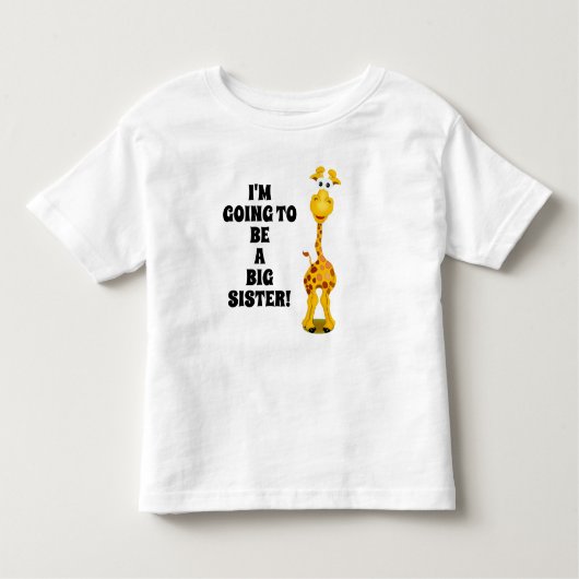 Giraffe New Baby Big Sister Toddler Kinder Shirts (Voorkant)