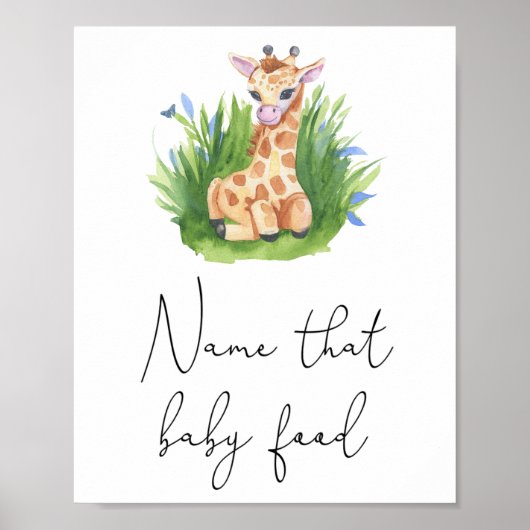 Giraffe - Noem dat baby food spel Poster (Voorkant)
