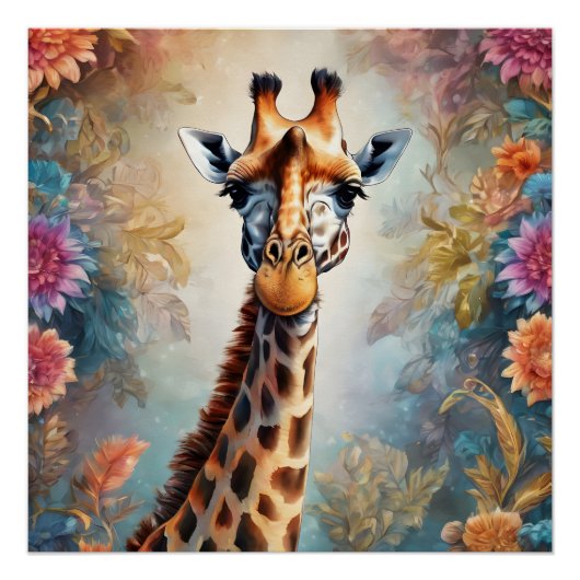 Giraffe nr. 11 Glanzend Poster (Voorkant)