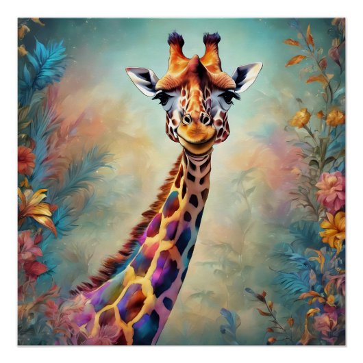 Giraffe nr. 14 Glanzend Poster (Voorkant)