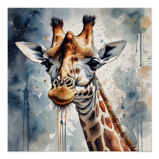 Giraffe nr. 1 Glanzend Poster (Voorkant)