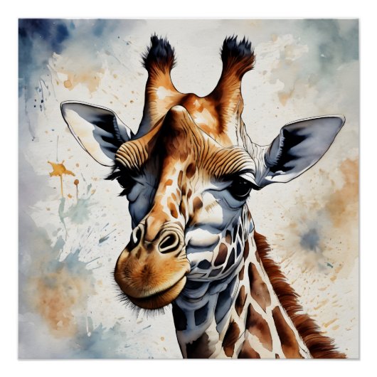 Giraffe nr. 2 Glanzend Poster (Voorkant)