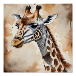 Giraffe nr. 3 Glanzend Poster