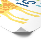 Giraffe nummer kinderkamer muur kunst print (Hoek)