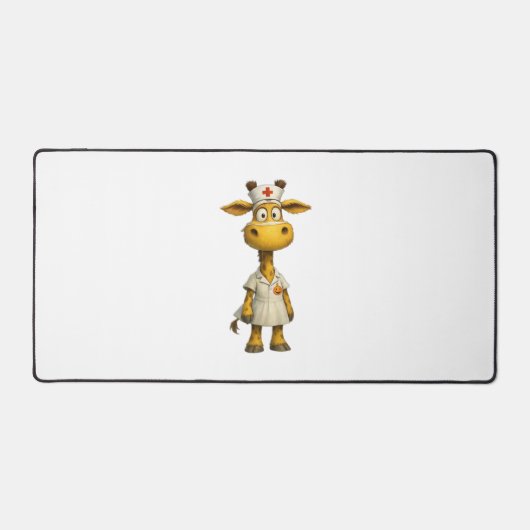 Giraffe Nurse Cartoon – Whimsical Healthcare Hero Bureaumat (Voorkant)