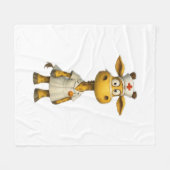 Giraffe Nurse Cartoon – Whimsical Healthcare Hero Fleece Deken (Voorkant (Horizontaal))