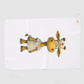 Giraffe Nurse Cartoon – Whimsical Healthcare Hero Golfhanddoek (Horizontaal)
