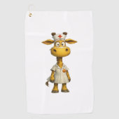 Giraffe Nurse Cartoon – Whimsical Healthcare Hero Golfhanddoek (Voorkant)