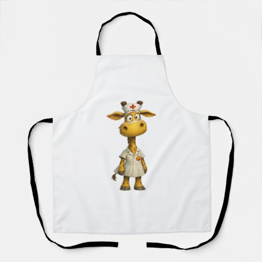 Giraffe Nurse Cartoon – Whimsical Healthcare Hero Schort (Voorkant)