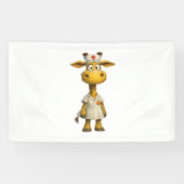 Giraffe Nurse Cartoon – Whimsical Healthcare Hero Spandoek (Horizontaal)