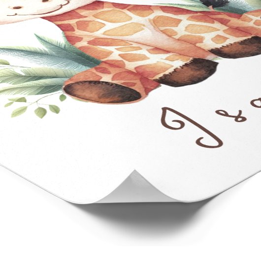 Giraffe Nursery Poster - Safari Wall Art voor meis (Hoek)