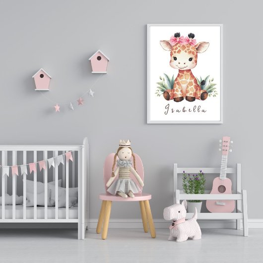 Giraffe Nursery Poster - Safari Wall Art voor meis