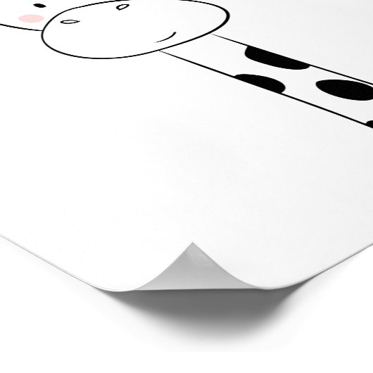 Giraffe Nursery Print Black en white modern zoo (Hoek)