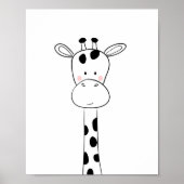 Giraffe Nursery Print Black en white modern zoo (Voorkant)
