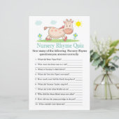 Giraffe Nursery Rhyme Quiz baby shower game (Staand voorkant)