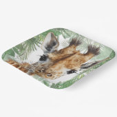 Giraffe Oerwoud Achtergrond Papieren Bordje (Gebogen)